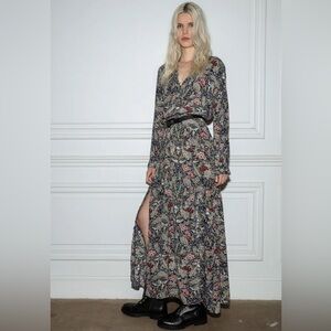 ‼️RARE‼️🎸ZADIG & VOLTAIRE🎸🔥NWT🔥Rabella Maxi Dress in Blueberry— size S